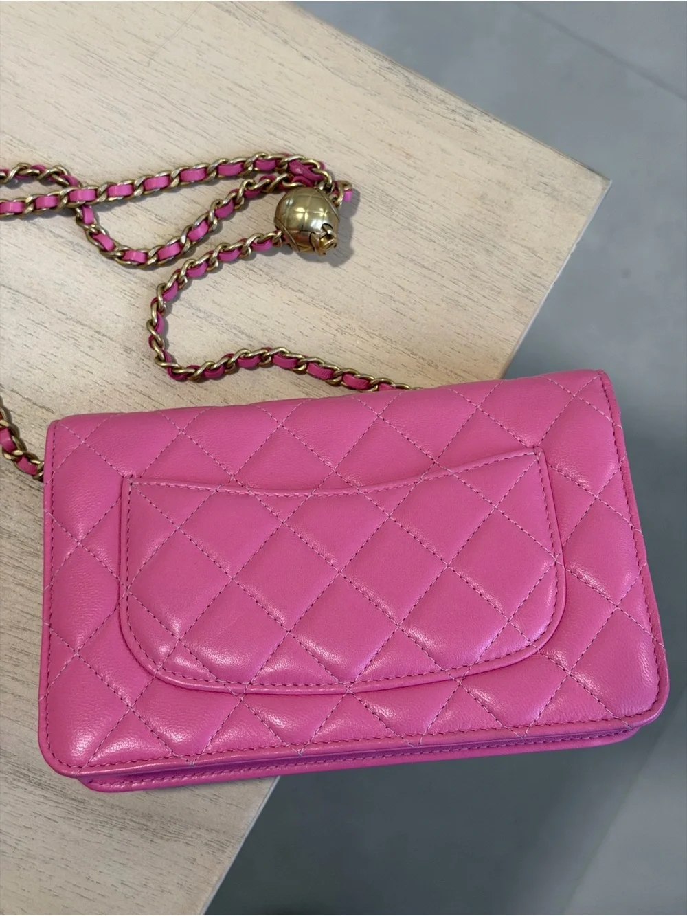 CHANEL Pearl Crush Wallet on Chain Lambskin